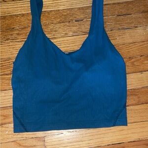Blue Ribbed lululemon workout Top